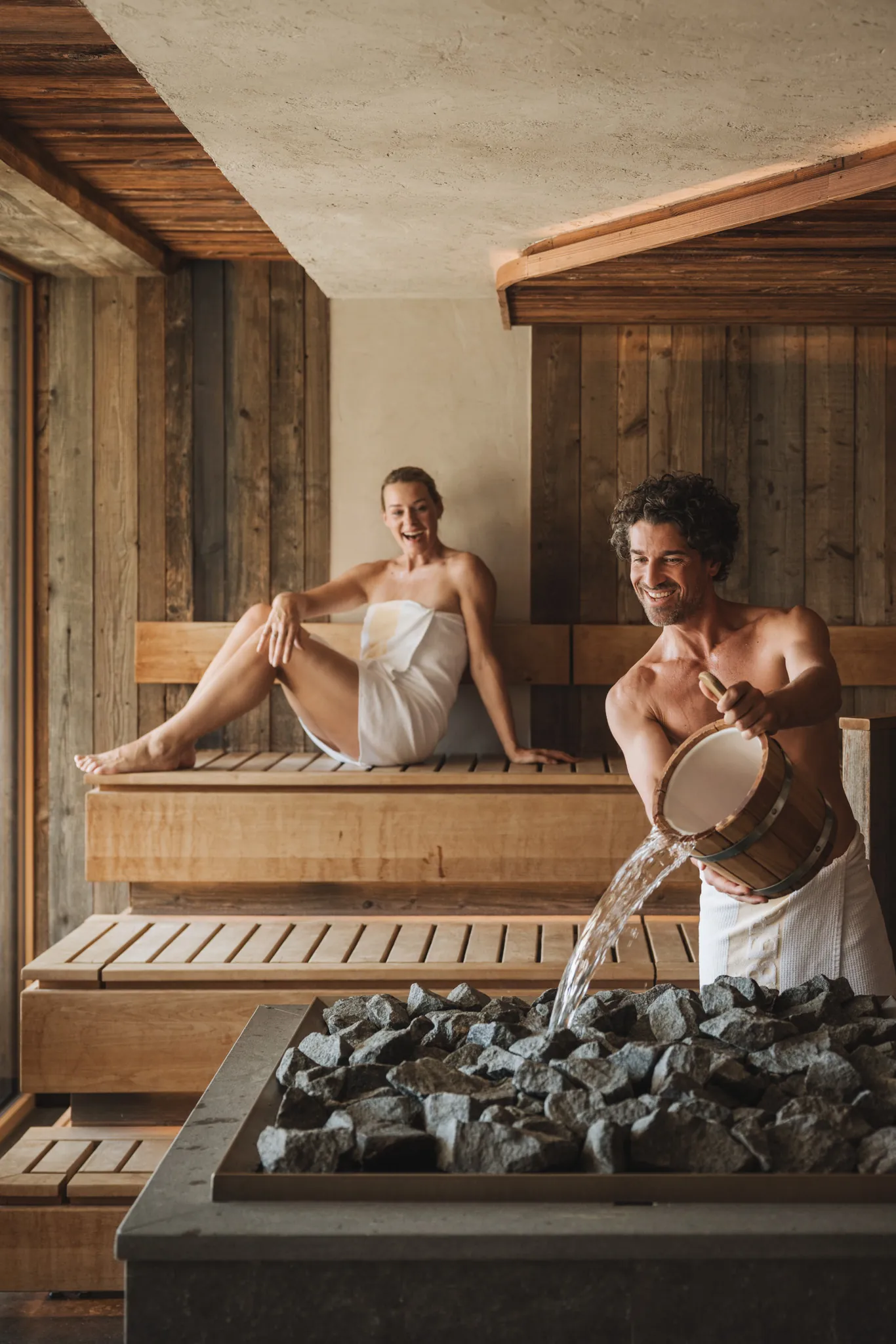 Sauna-Aufguss in der Wellnessresidenz Schalber